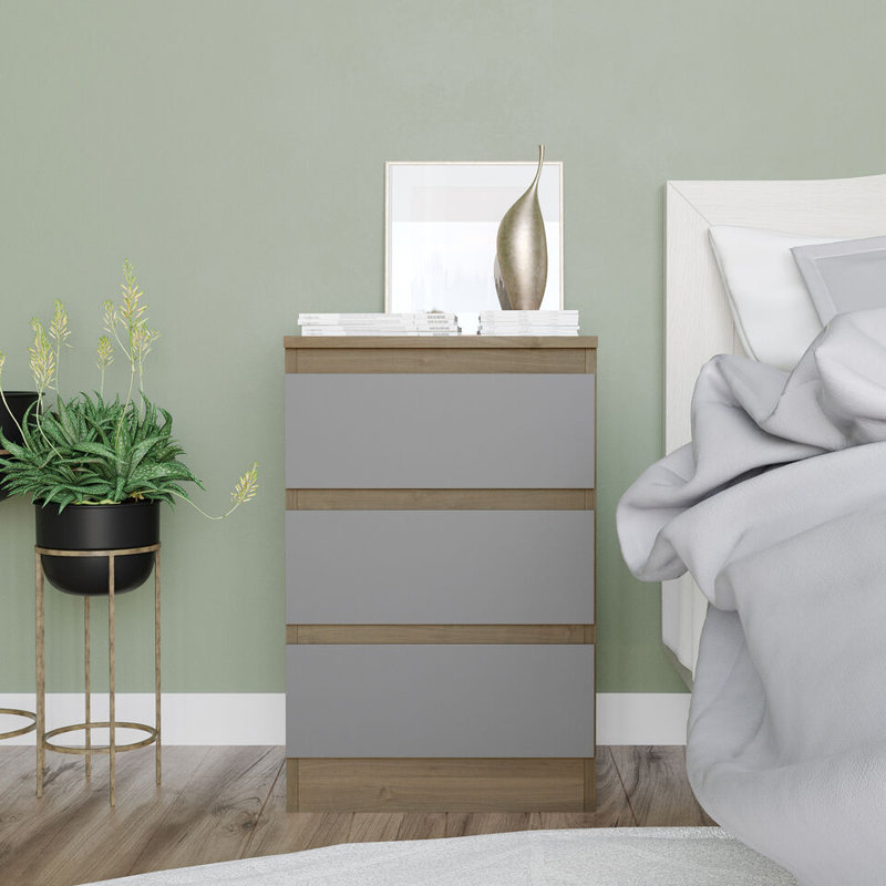 Rolon Solid Wood 40 cm W Chest of 3 Drawers