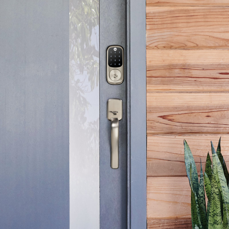 Écran tactile Assure Lock avec poignée Ridgefield, Nickel satiné