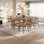 Solid wood ash unique dining table set