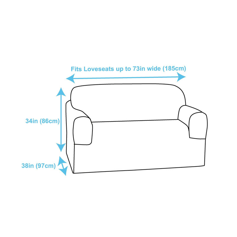 Polyester Box Cushion Loveseat Slipcover, Chocolate
