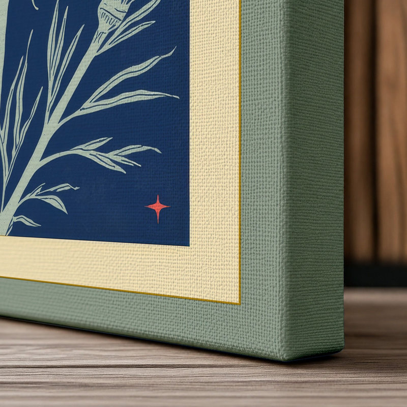 Celestial Bloom Botanical - Wrapped Canvas, 18x12 - 45.7 x 30.5 cm, Sage Border