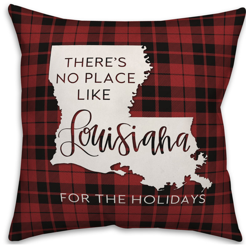  Coussin décoratif Il n'y a pas de place comme chez-soi pour les fêtes, 16 po x 1 po, Louisiane