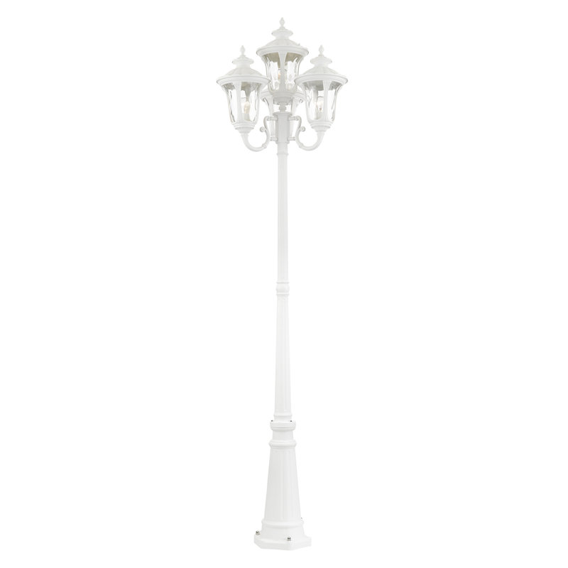 Lampadaire câblé à 4 lumières 93 po H Aleccdre (double), Blanc