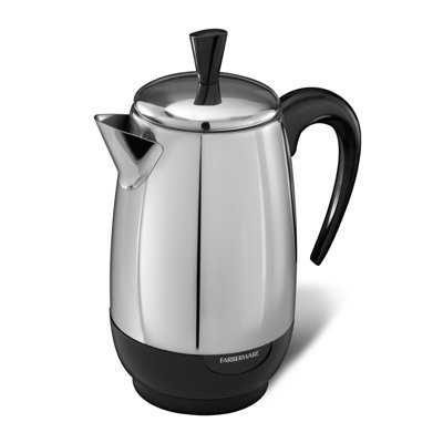 Percolateur noir 8 tasses Farberware, acier inoxydable, FCP280