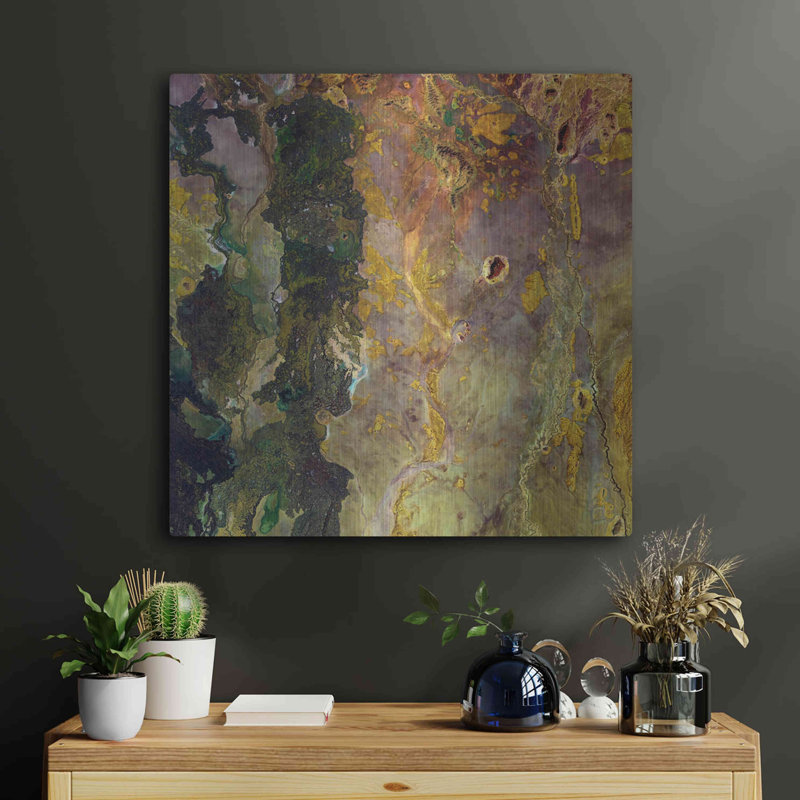 Red Barrel Studio® «Earth as Art: Weird Watercolor», art mural en métal, H 24 po x l 24 po