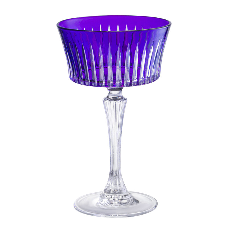 Colored Champagne Coupe Glasses - Amethyst , Stemmed Martini Glassware,  Set of 6 - 8.7 oz., Purple
