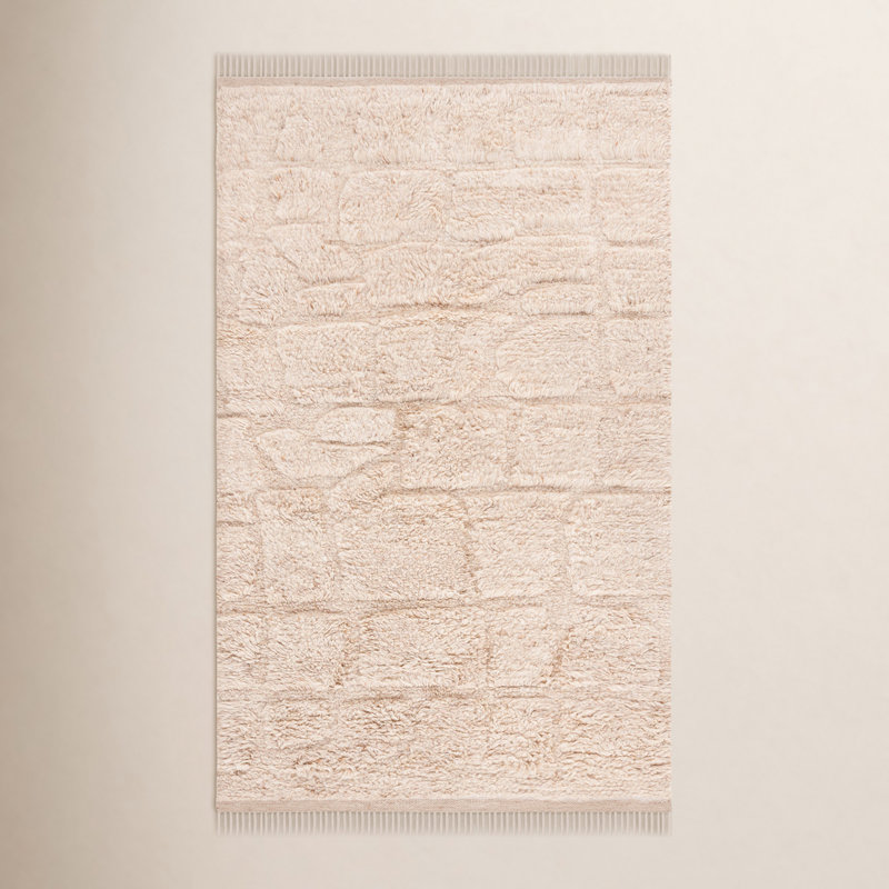 Alexei Handmade Beige Rug, Rectangle 3' x 5'
