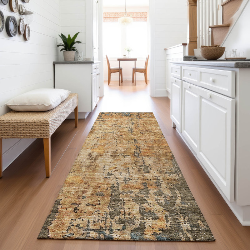 Premium Machine Washable Dominick AMF1203 Abstract Rug, Runner 2'3" x 7'6"