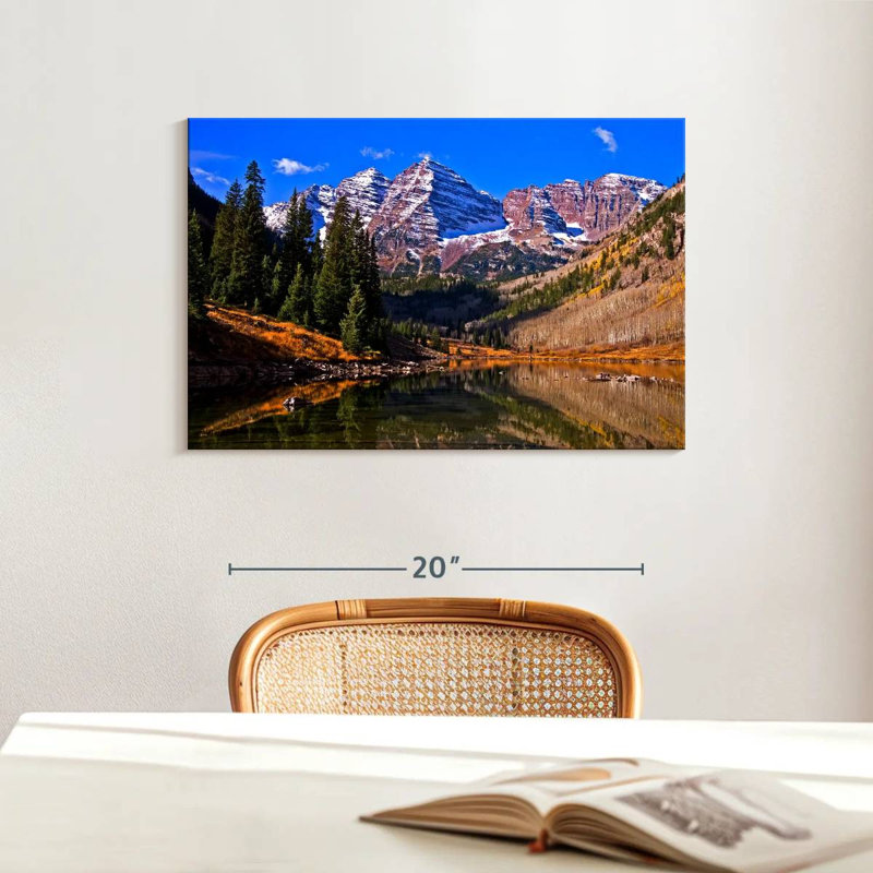 Maroon Bells pendant la saison d'automne, H 16 po x l 24 po