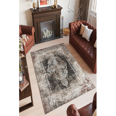 Stylish Hall Carpet (3.3 x 6.6 ft), 100% Polyester, 650 g/m² | Antibacterial, Eco-Friendly, Non-Slip PVC Dot Underside, 0.2 in Pile Height | Machine Washable, Perfect for Living Rooms & Entryways, Durable & Easy Care
