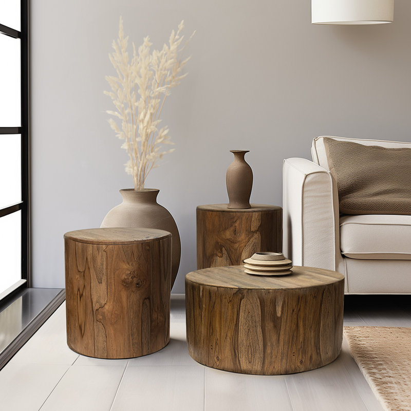 Estien Solid Wood End Table, 24" H x 17.75" W x 17.75" D