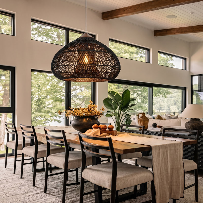 Bhatt 1 - Light Dome Pendant, 13.77'' H X 23.62'' W X 23.62'' D, Black