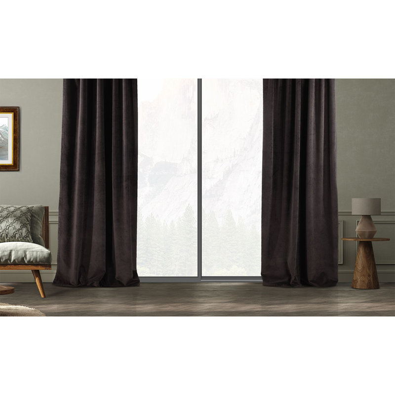 Blackout Single Curtain Panel, 130cm Width x 225cm Drop, Darkchocolate