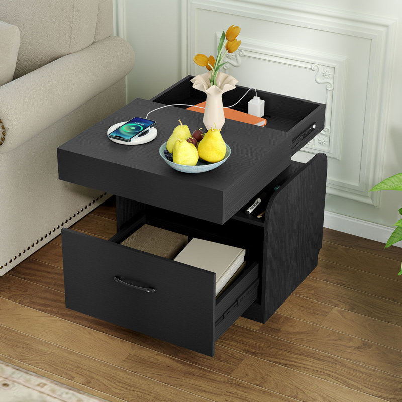 50cm W Manufactured Wood Bedside Table