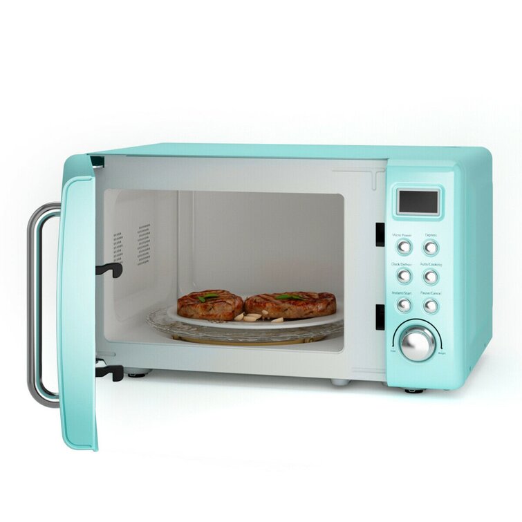 Retro 0.7 Cubic Foot 700-Watt Countertop Microwave Oven - Aqua