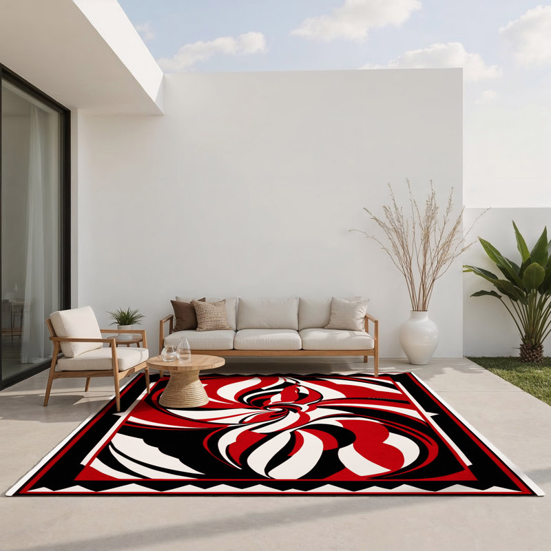 Tapis intérieur et extérieur Fiery Ascension, Rectangle 1 pi 6 po x 2 pi 6 po