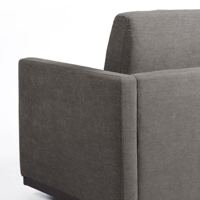 Fauteuil rembourré pivotant, Chenille taupe