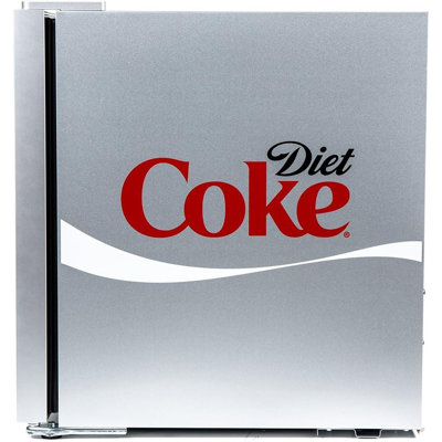 Husky HUS-HY209 Diet Coke Design Mini Fridge/Drinks Cooler Refrigerator - Silver