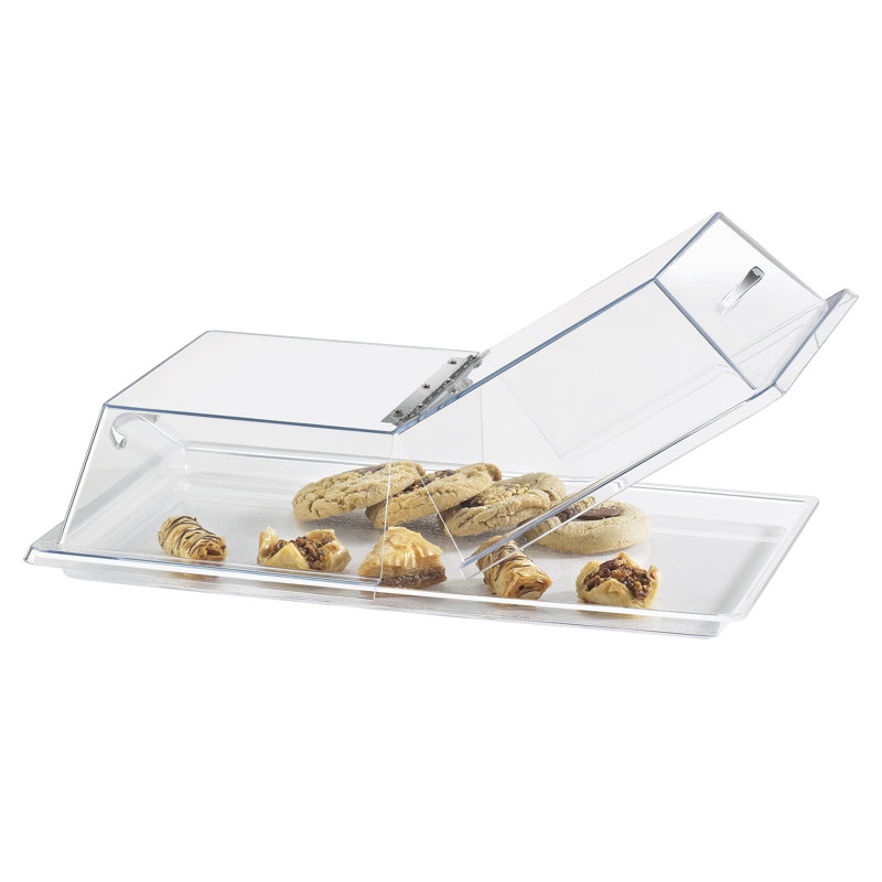 Housse transparente transparente pour plateau de boulangerie standard avec charnière centrale, L 12 po x l 12 po x H 4 po