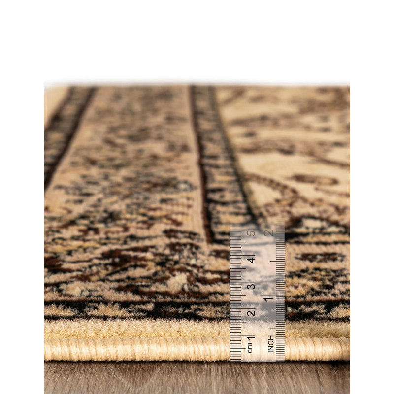 Tapis bourgogne Bhatari, Ivory, Square 5'3"