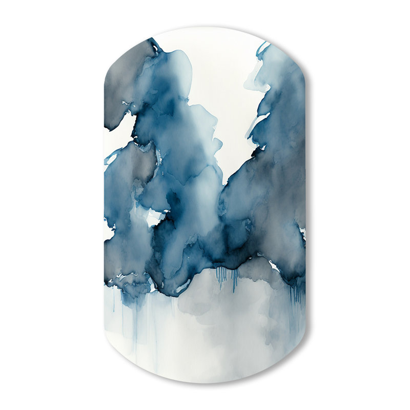 Cledia - Abstrait liquide encre liquide, art mural asymétrique en métal, H 43 po x l 23 po
