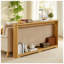 Console de 70,1 pouces à texture ondulée avec arche incurvée et table de rangement en bois aggloméré naturel-129515554