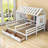 Charleston Twin 2 Drawers Wood Platform Bed with Guardrail-1040756313