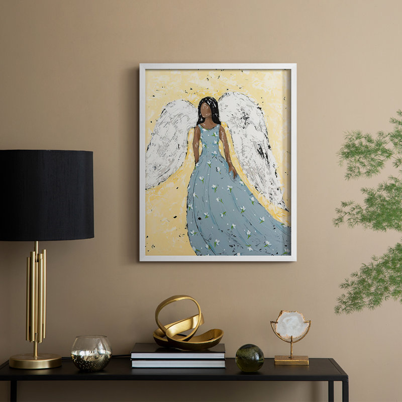 "EarthlyAngel III", H 11 po x l 9 po, Cadre blanc
