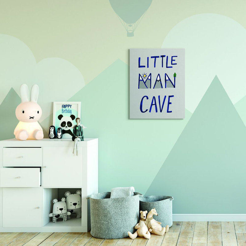 Décoration murale little man cave pour enfants Smeltzer, Toile tendue, H 48 po x l 36 po x P 1,5 po