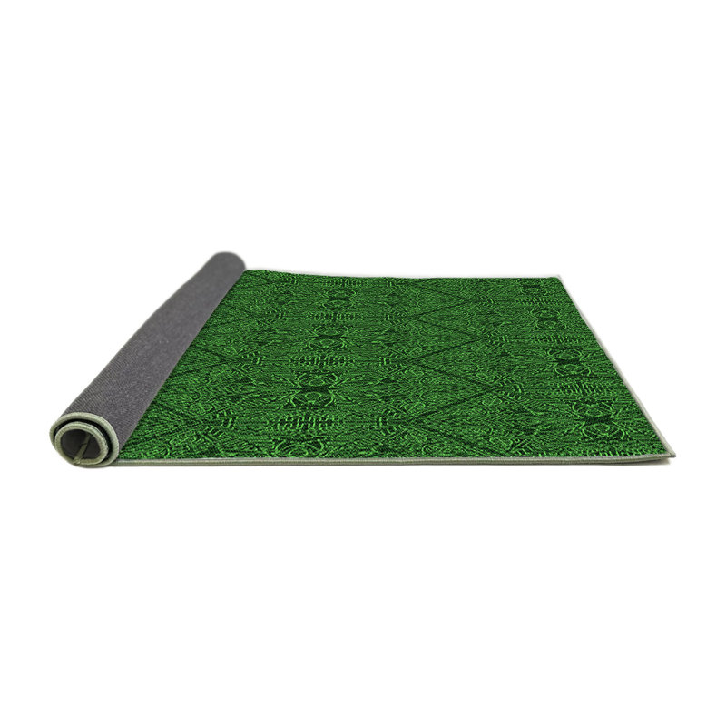 Tapis géométrique vert / noir Ikra, Rond 3 pi