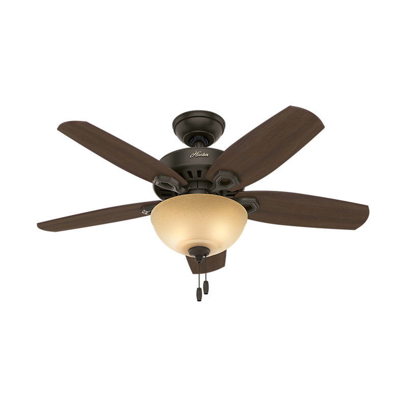 42" Builder 5 - Blade Standard Ceiling Fan with Pull Chain and Light Kit Included