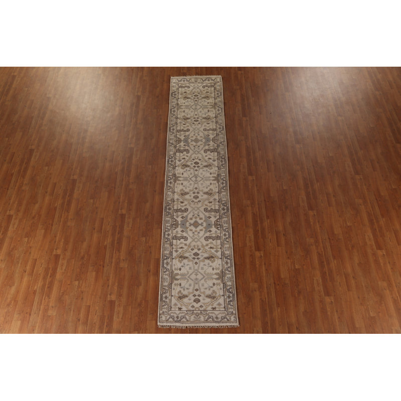 Ivory Oushak Oriental Runner Rug 3x12