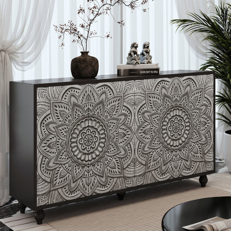 Buffet 60 po Boho Mandala 3D, Black