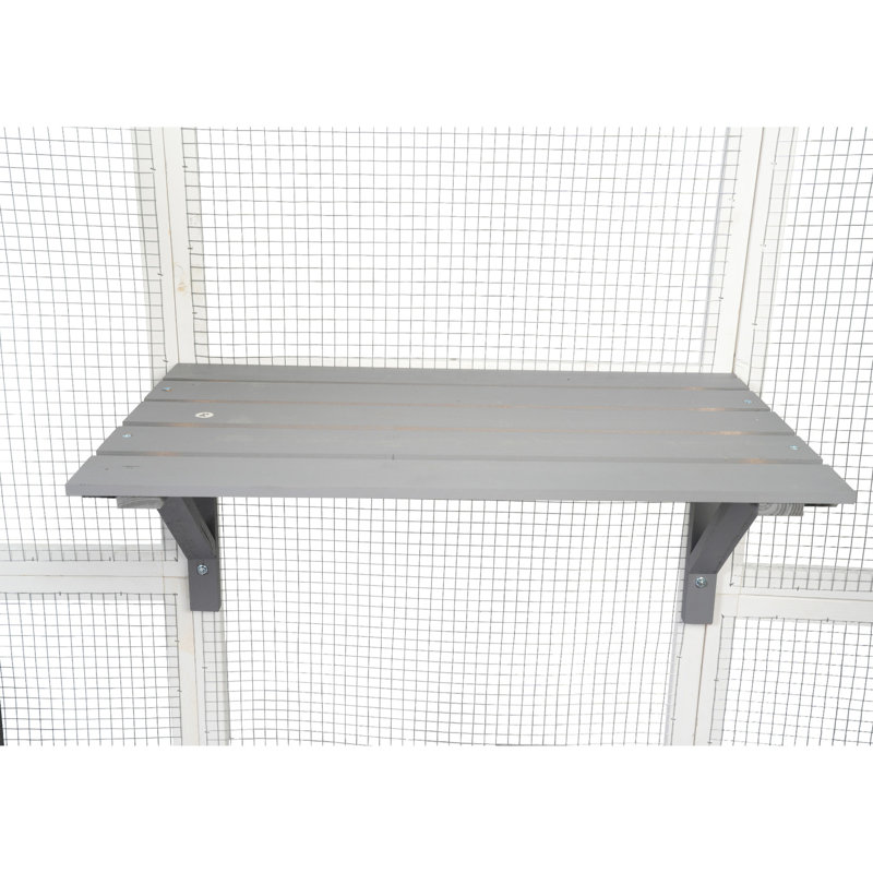 Medium Sized Pet Sanctuary, Wooden In White For A Peaceful Life Attractive Cat Cage, Solid Wood House