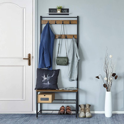 Allenton Hall Tree 70cm Wide with Bench and Shoe Storage