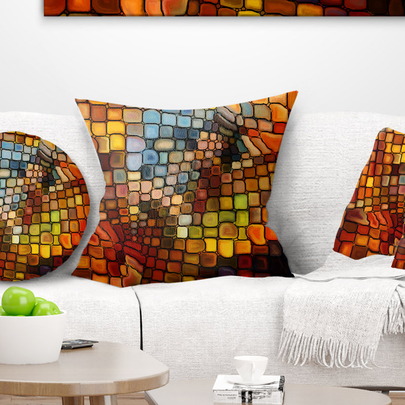 Dreaming of Stained Glass - Abstract Printed Pillow, 16" x 16", Square