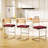 Bar Stool, Set of 1, 26.2" Height Counter Stool, Natural Rattan Back with Thick Padded Seat & Metal Legs – Mid-Century Modern, Red-1406714044