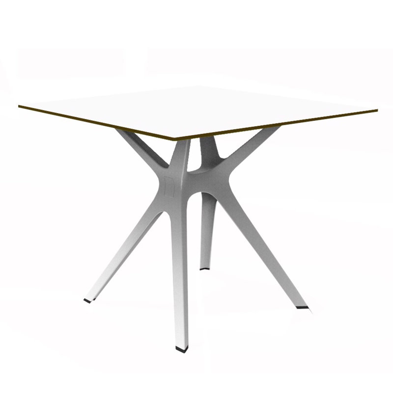 Table de salle à manger Vela S, Blanc, Blanc