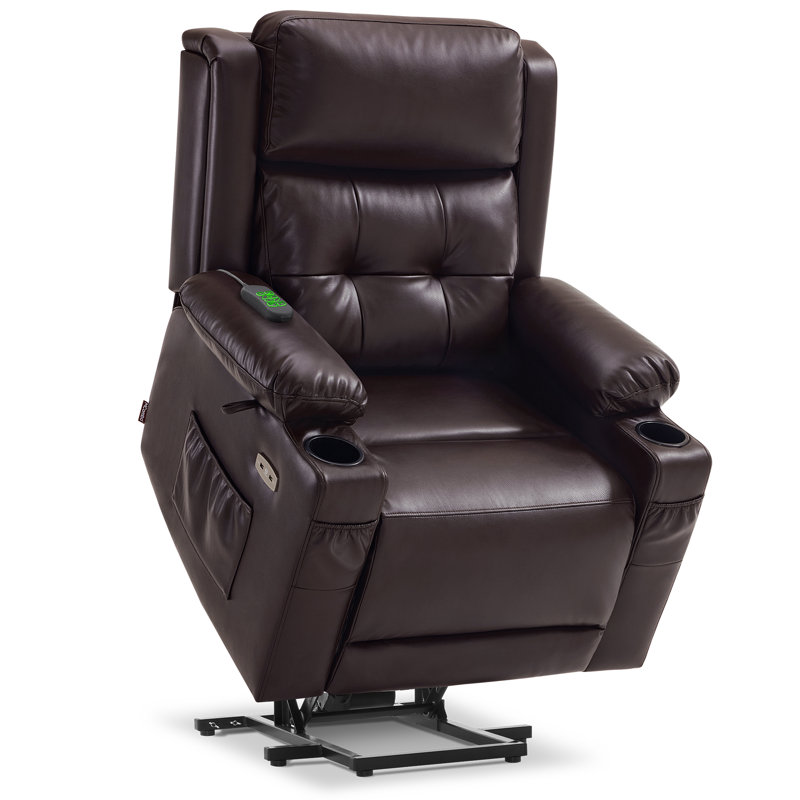 Coolkeeran Dual Motor Power Lift Recliner, Dark Brown Faux Leather