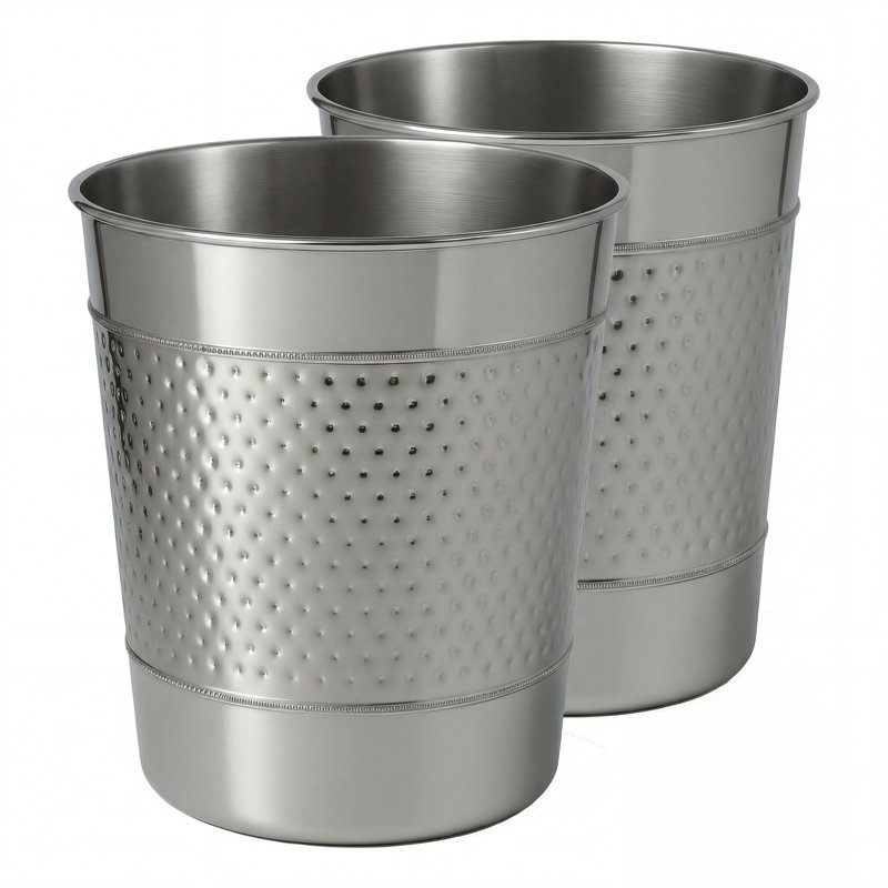 Poubelle 2 gallons Riley Modern Classic, Acier poli