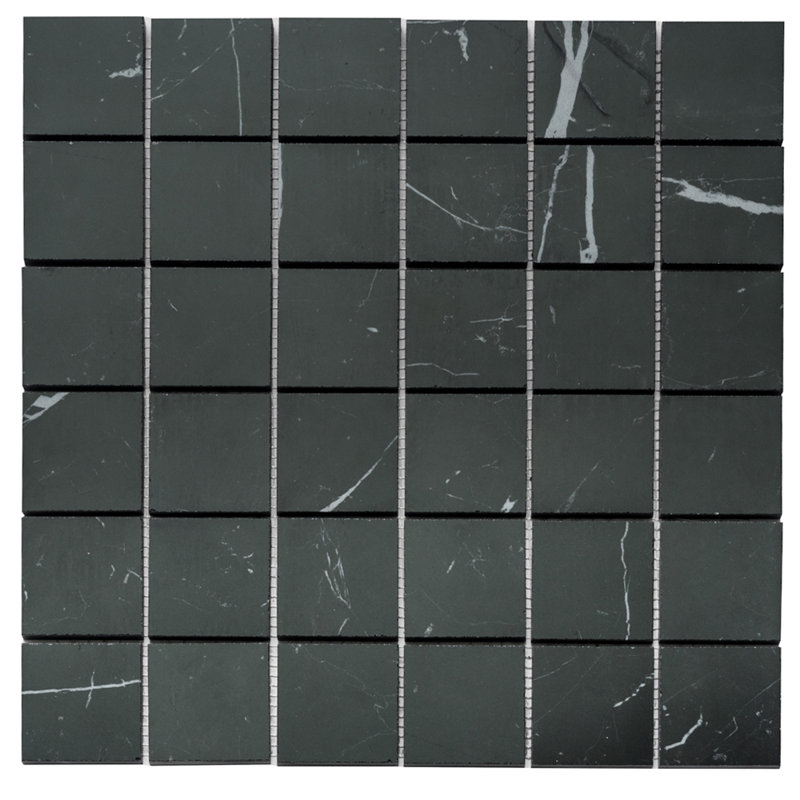 Penthouse 2" x 2" Porcelain Grid Mosaic Wall & Floor Tile, Nero Marquinia