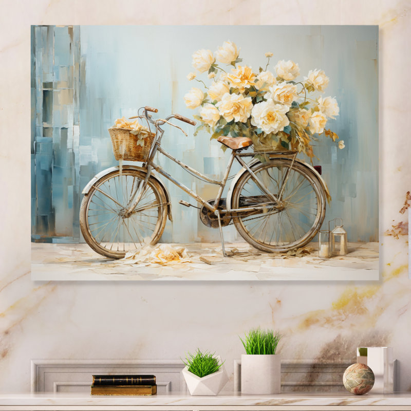 Vélo pédalant tranquillement près de la plage VI - transport, art mural en métal, salon, H 12 po x l 20 po
