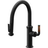 Pull-Down Kitchen Faucet With Squeeze Sprayer - Low Arc Spout