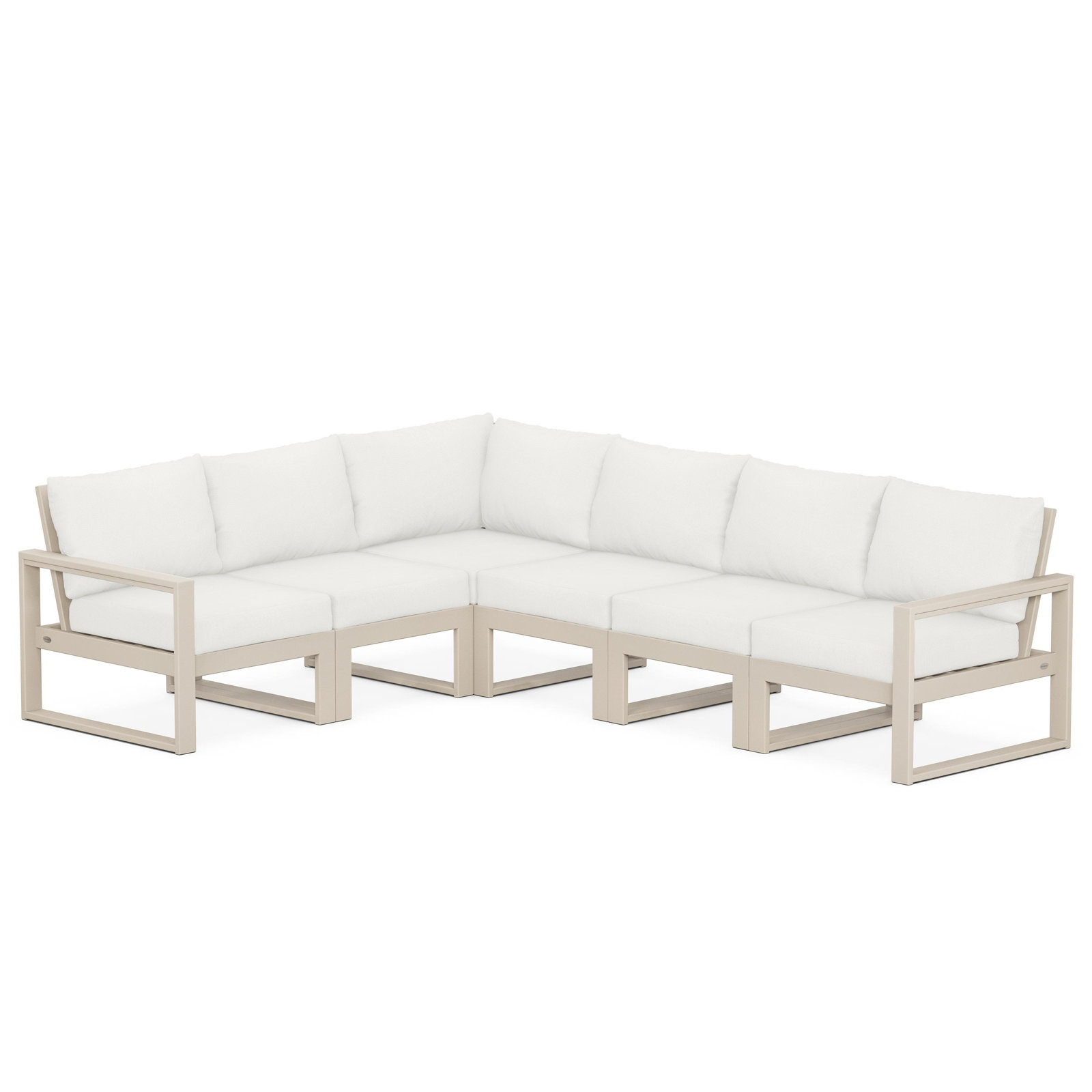 POLYWOOD® Edge 111" Patio Sectional, Natural Linen, Sand