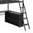 Modern Metal Loft Bed With Integrated LED Lighting, Study Table, And Quad Storage Shelves-947017276