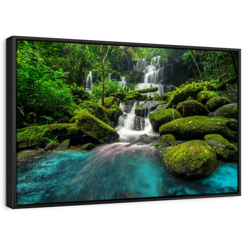 " Forest Waterfall Scene Wall Art ", 9" H x 13" W