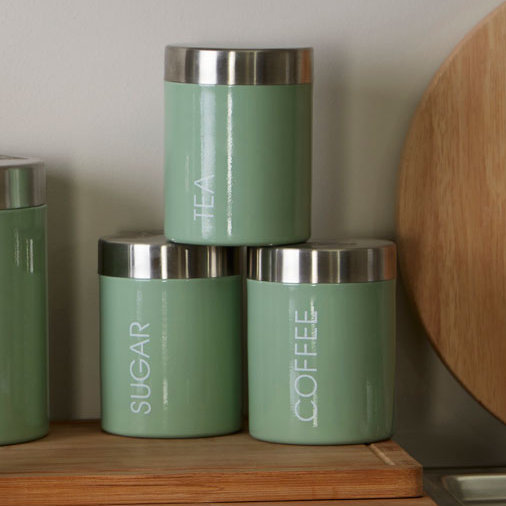 Surrett Metal Jar - Set of 3, Pistachio