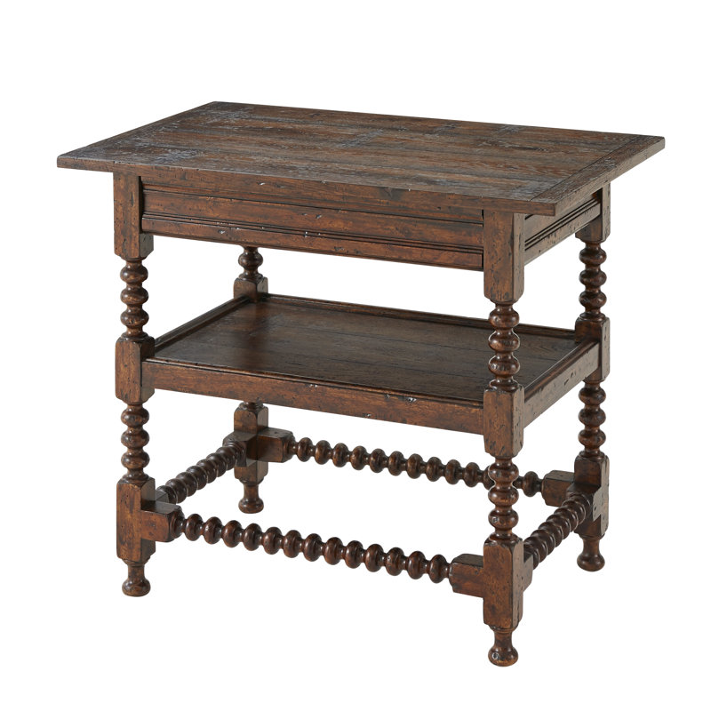 Althorp - Victory Oak Solid Wood Top 1 End Table with Storage