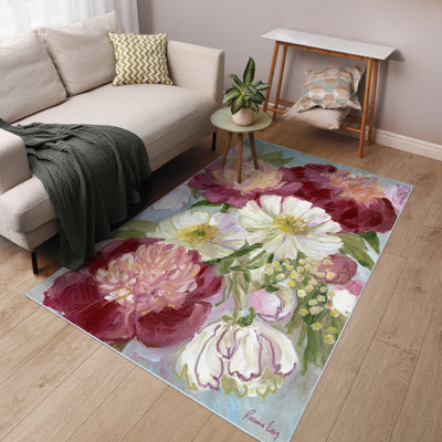 Tapis rectangulaire Divyan avec envers antidérapant