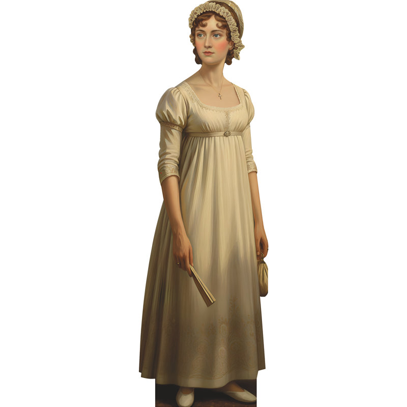 H79537 Jane Austen Portrait en carton découpé debout